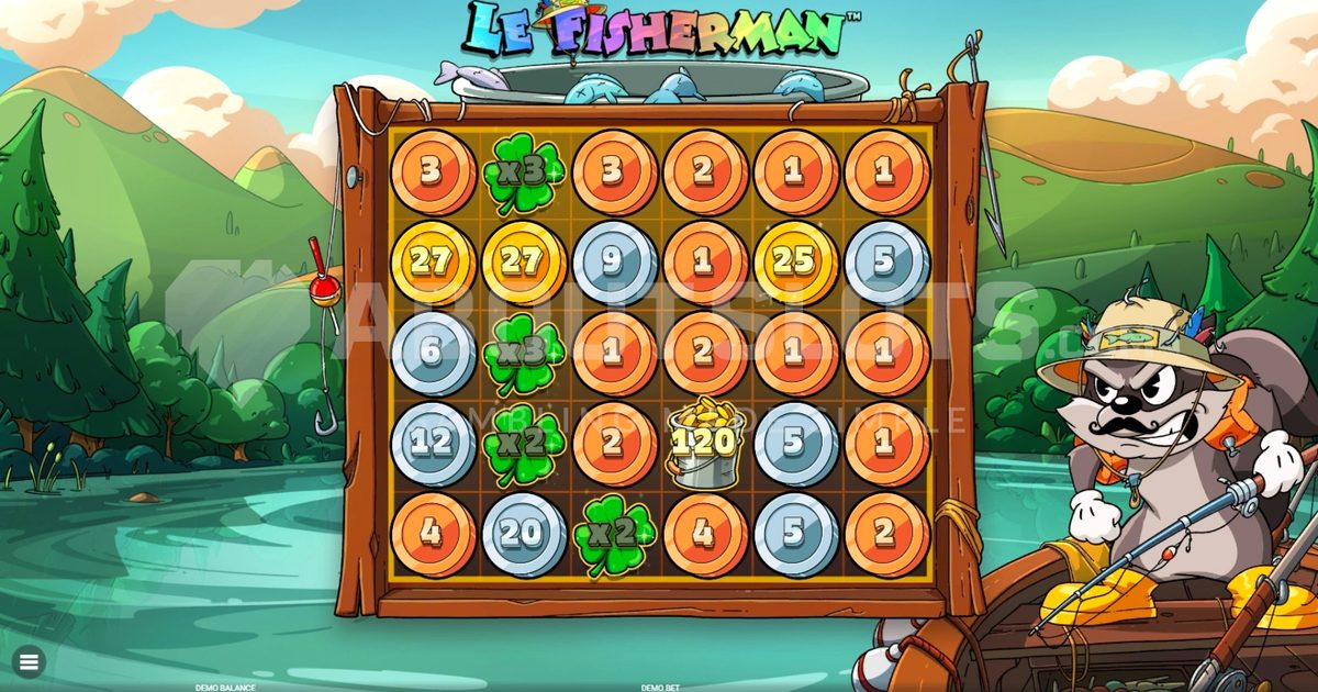 Le Fisherman Slot - Spielfeld mit Cluster-Pays und Golden Squares